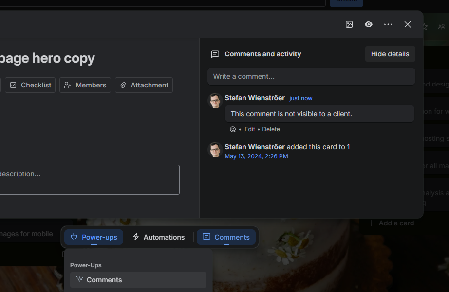 Les commentaires internes restent internes – Trello