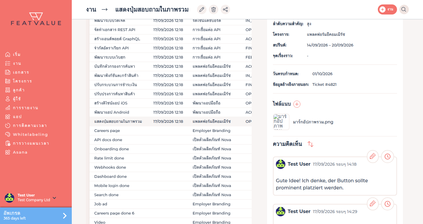 งานที่เปิดในมุมมองแก้ไขพร้อมชื่อ คำอธิบาย และข้อมูลเมตา