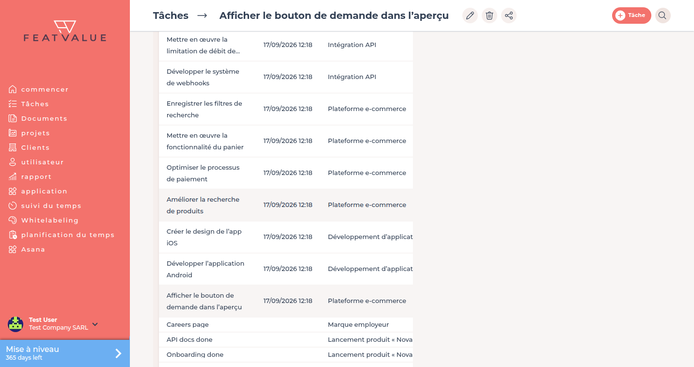 Détails de Tâche avec Champs de tâche supplémentaires lors de la modification