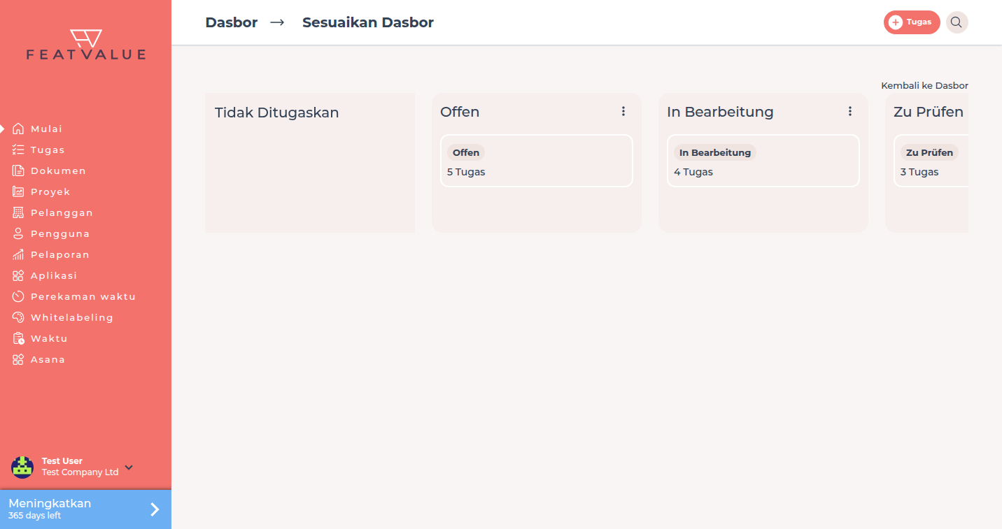 Dialog Sesuaikan di dasbor dengan kolom alur kerja yang dapat dipilih