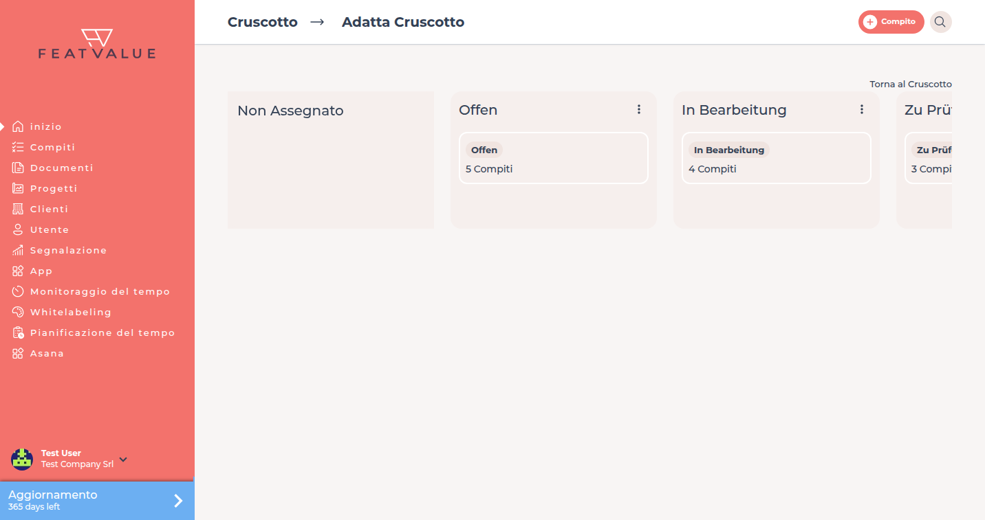 Finestra Adatta sulla dashboard con colonne del Flusso di lavoro selezionabili
