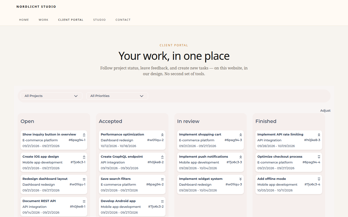 FeatValue client dashboard embedded on a Joomla agency site