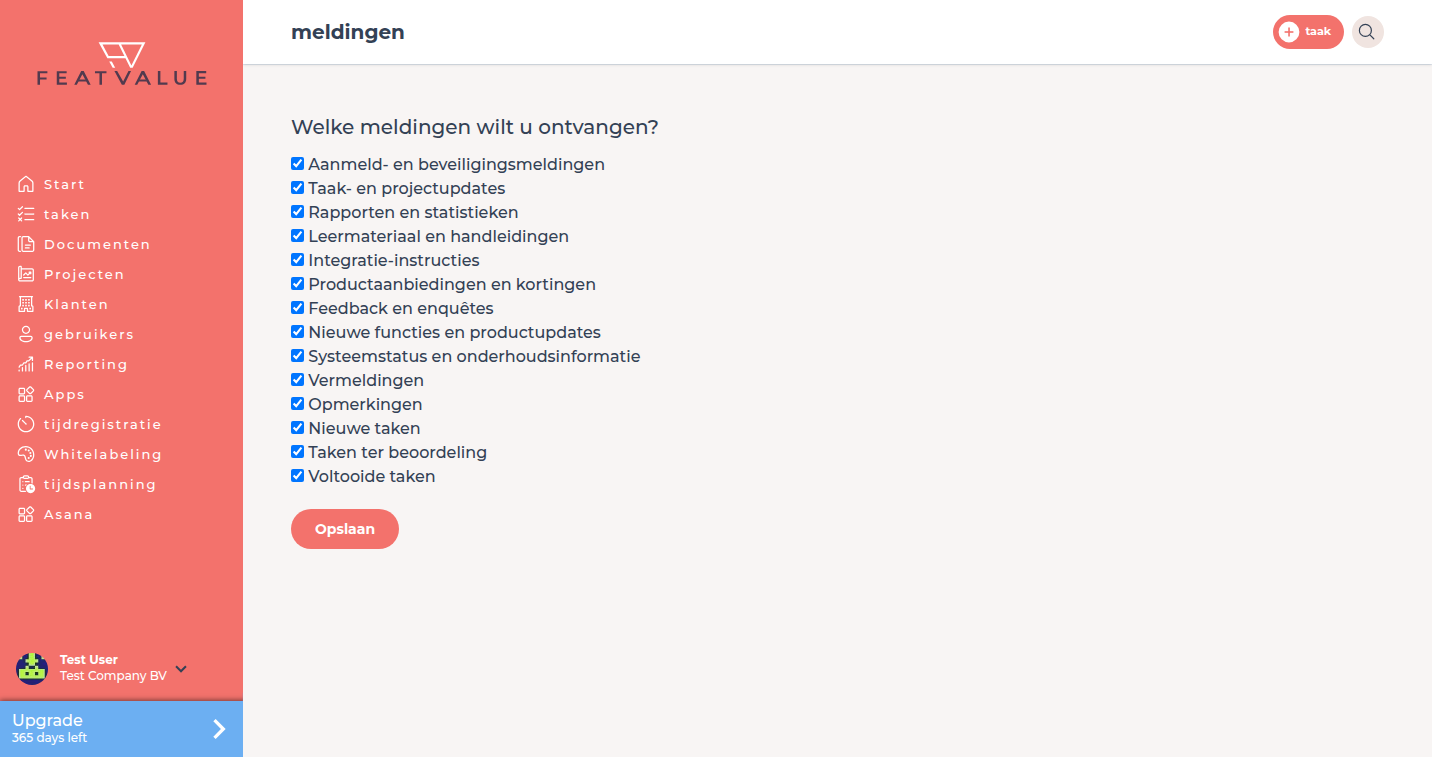 Pagina meldingen met de vraag welke groepen u wilt ontvangen