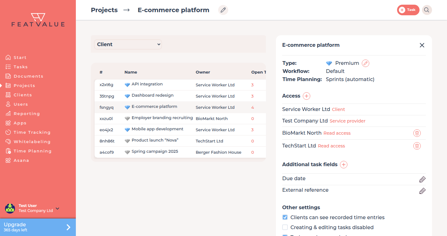 Opened E-commerce platform project where you mark a premium project