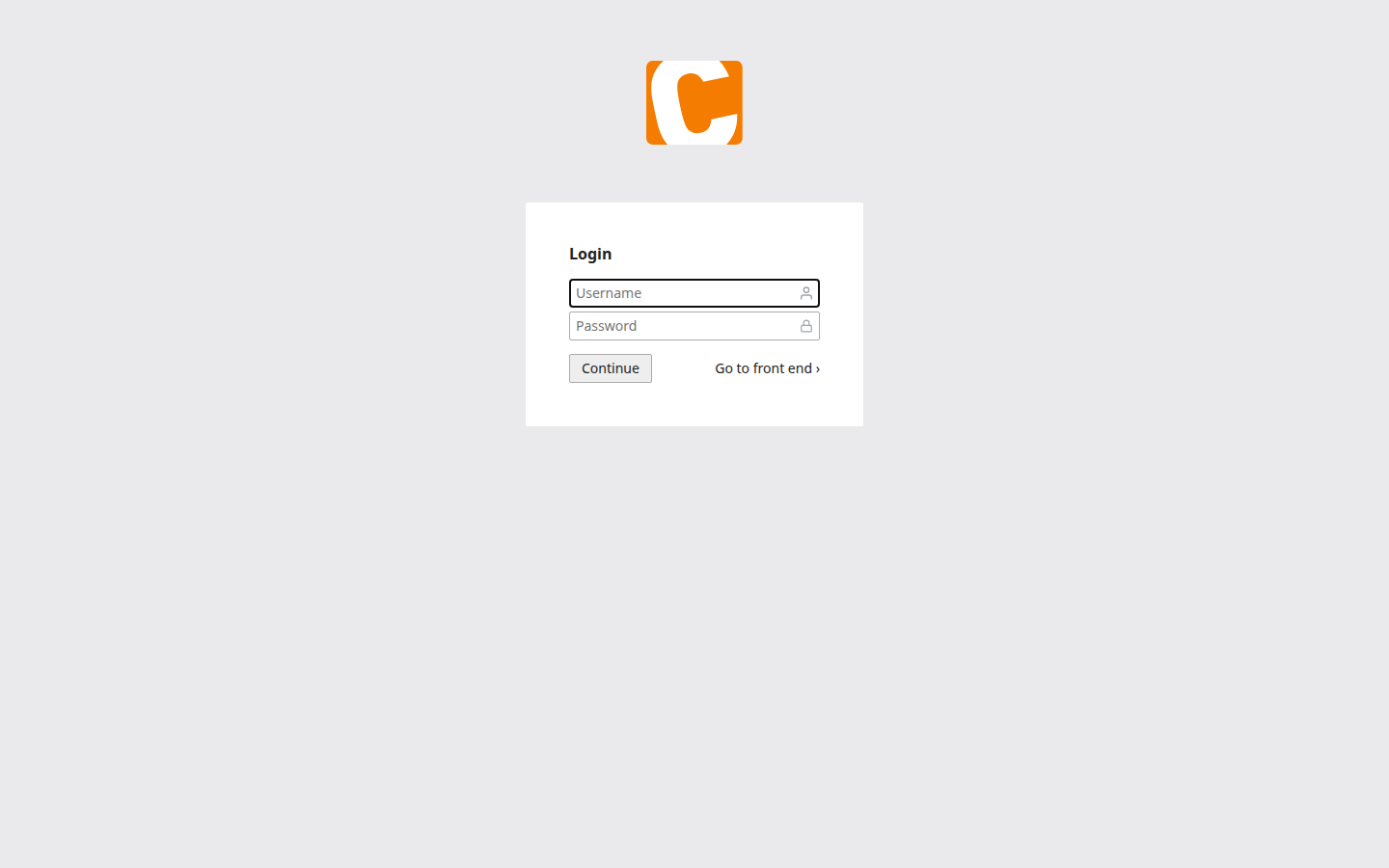 Sign-in screen in Contao