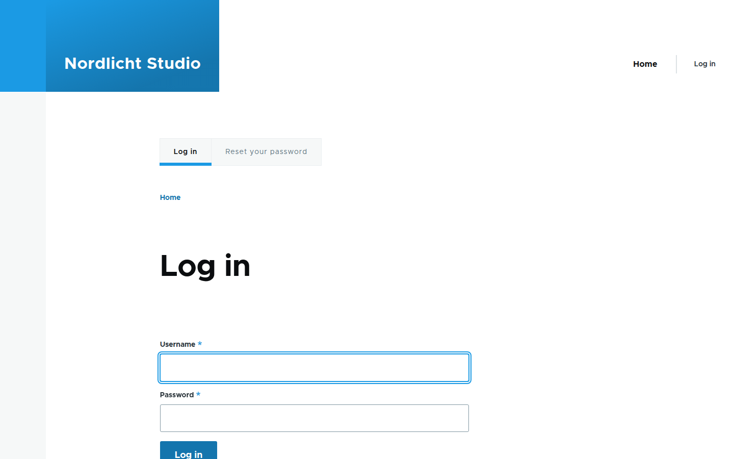 Sign-in screen in Drupal