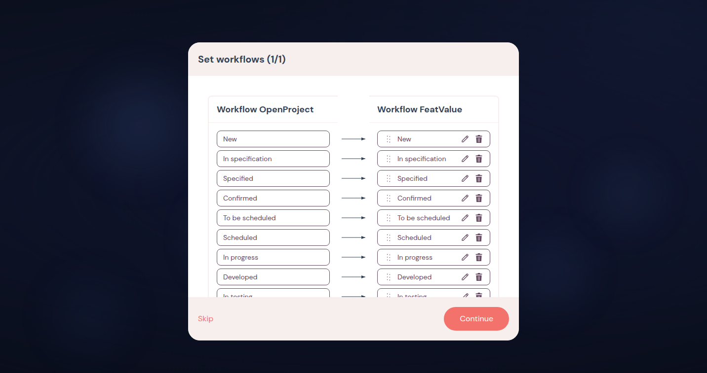 Status OpenProject menjadi status FeatValue Anda – OpenProject