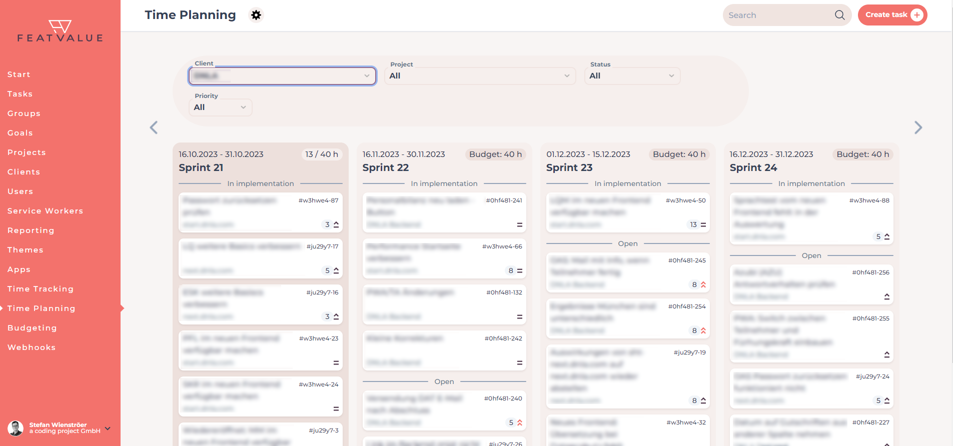 Scheduling in FeatValue